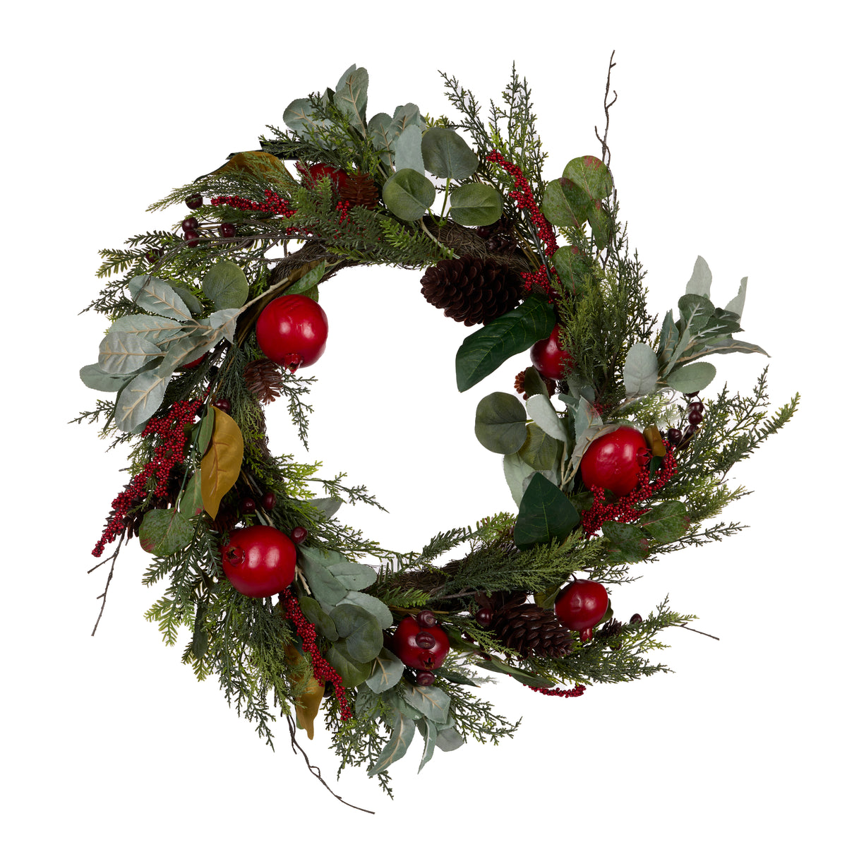Festive Red and Green Berry Wreath