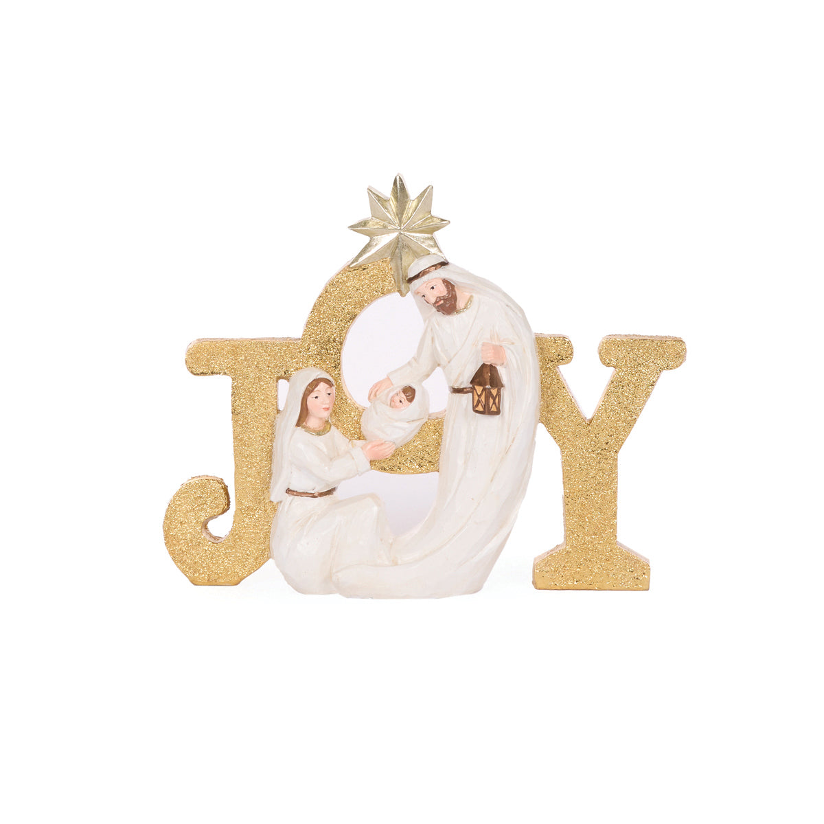White And Gold Joy Nativity