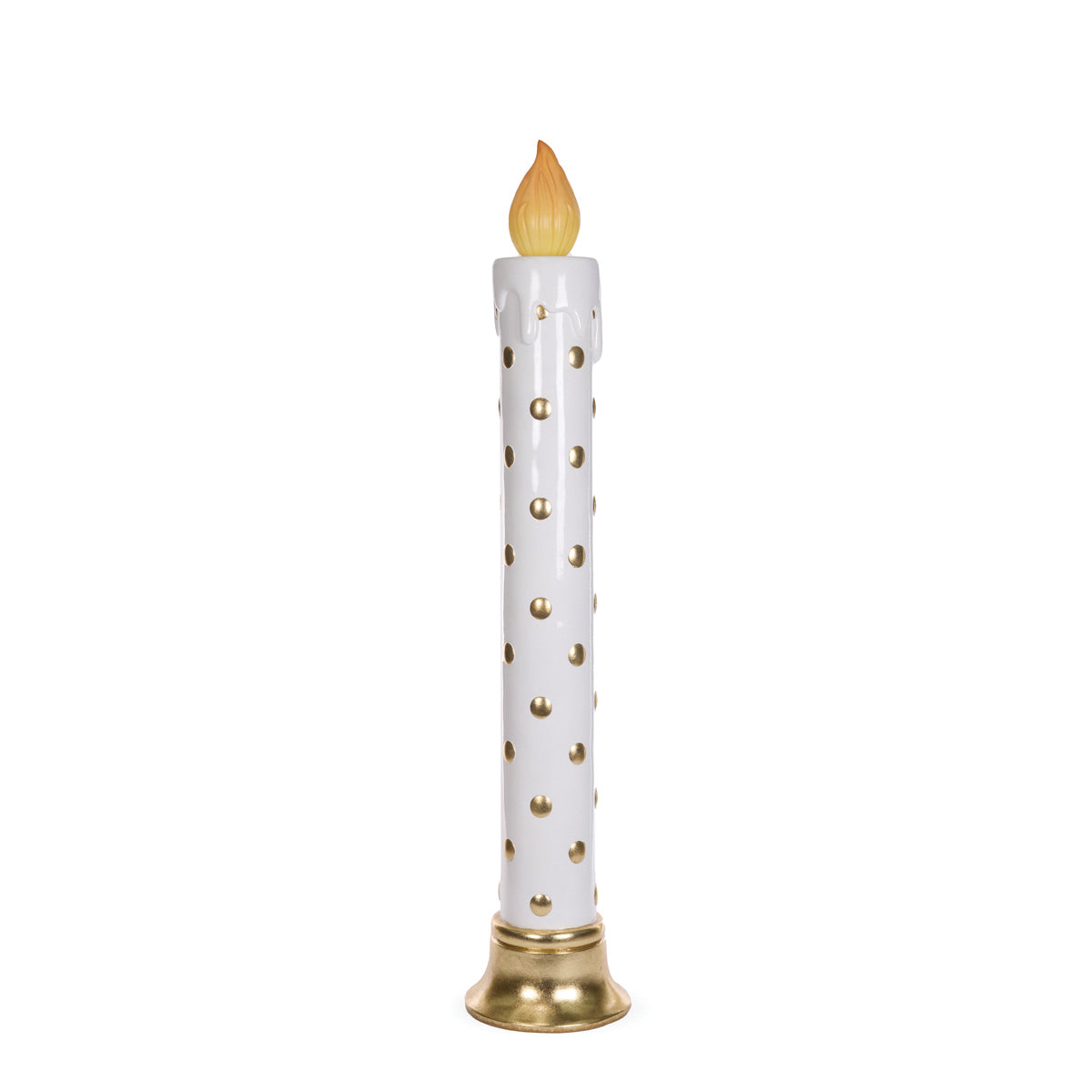 122.5cm LED White And Gold Polka Dot Candle