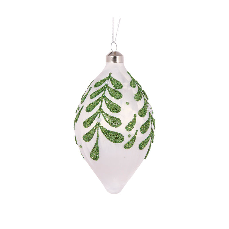 Beaded Mistletoe Drop Bauble