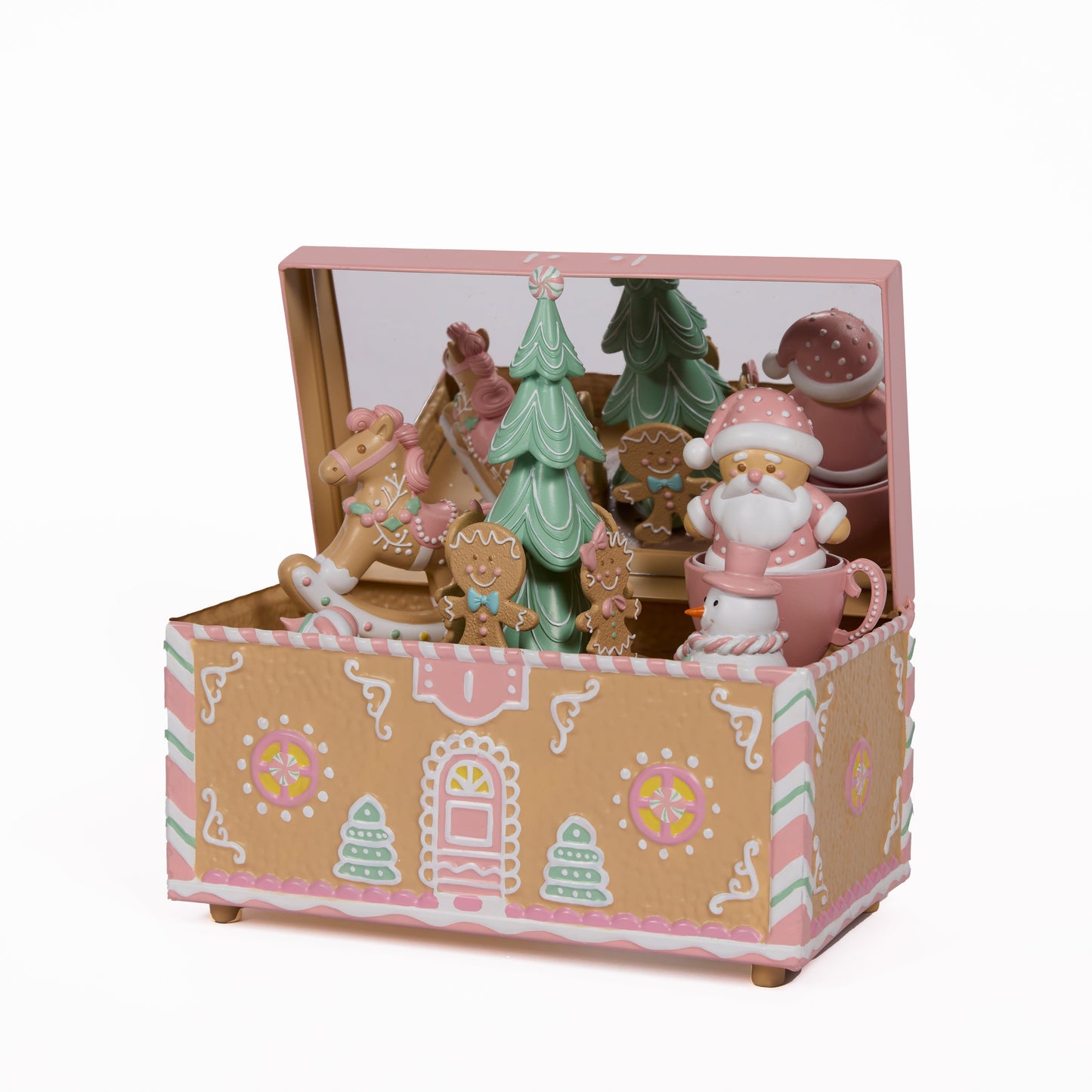 PASTEL PIPED CANDY MUSIC BOX
