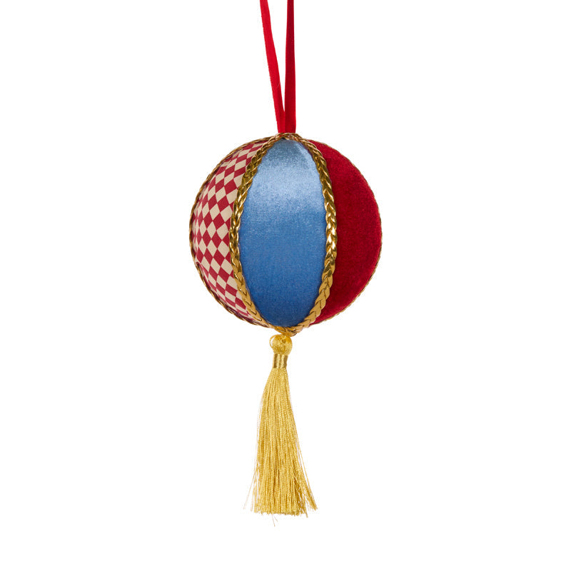 10cm Velvet Circus Bauble With Tassle
