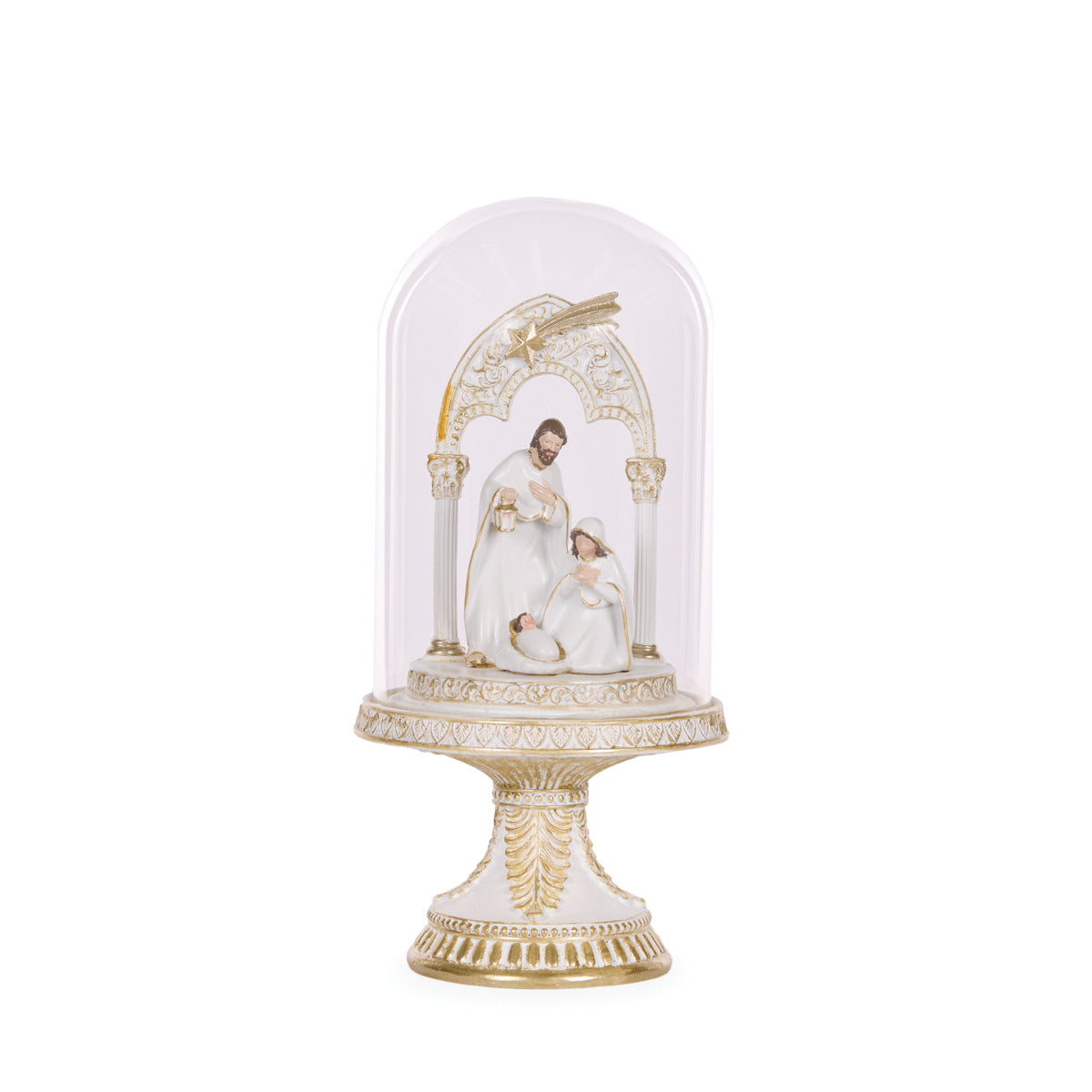 WHITE AND GOLD NATIVITY DOME