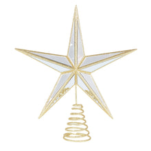 Load image into Gallery viewer, 5 Point Mirrored Tree Topper Star Gold
