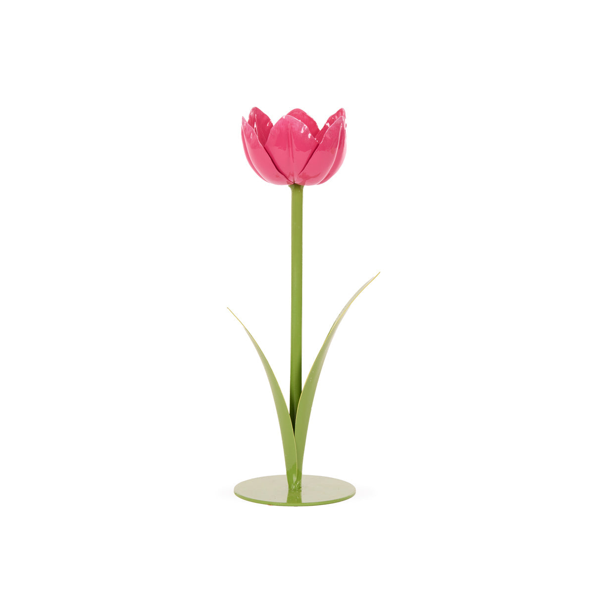 25 CM PINK TULIP CANDLE HOLDER
