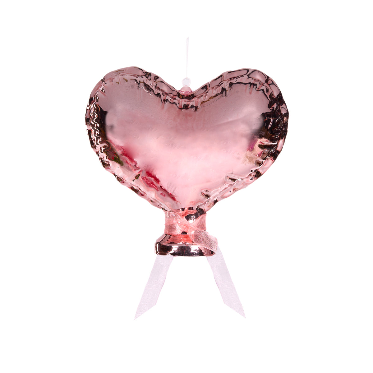 METALLIC PINK HEART BALLOON HANGING LARGE