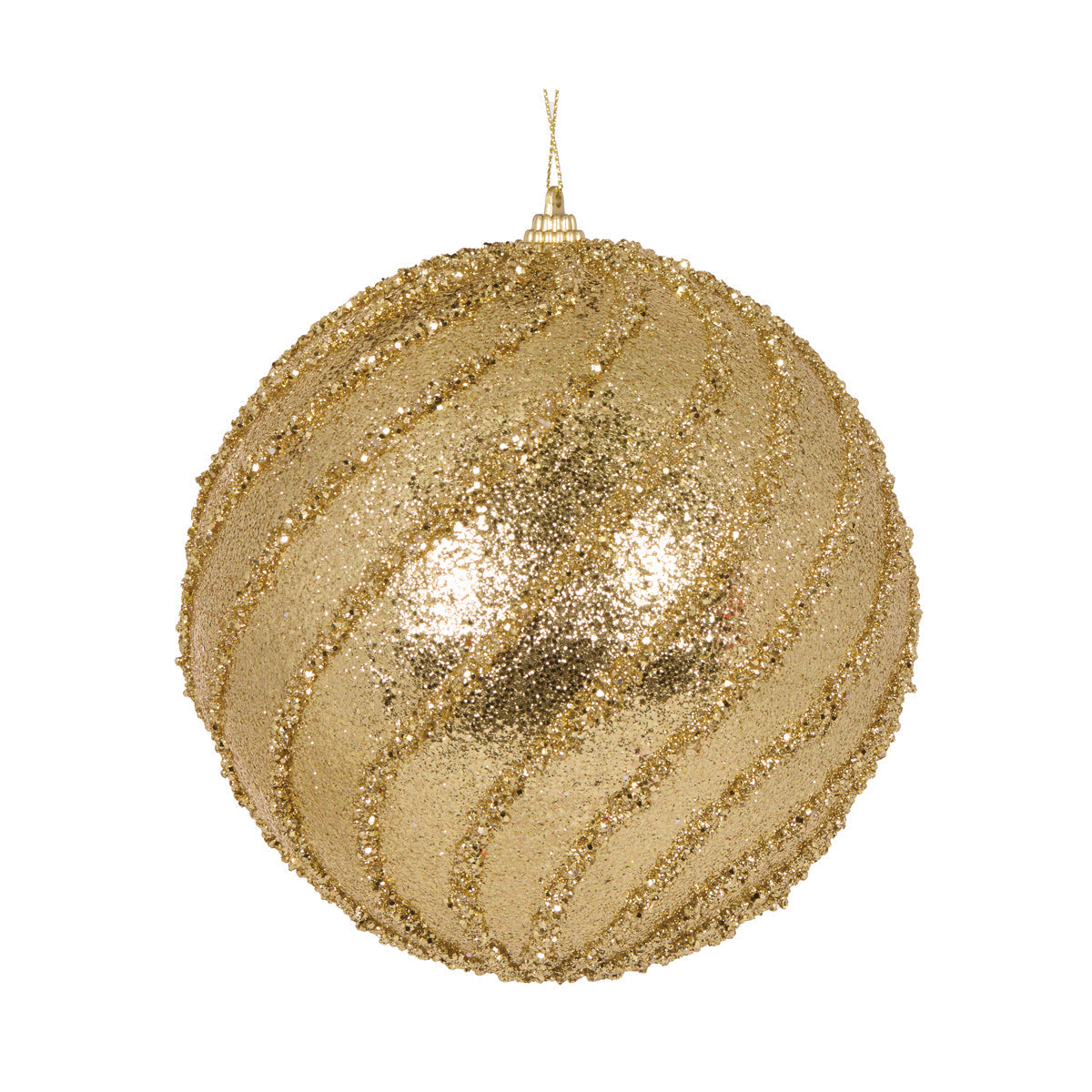 XL Gold Glittered Swirl Bauble