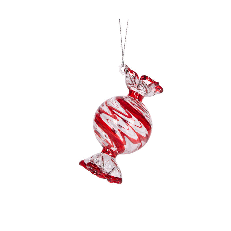 Transparent Red Wrapped Lolly Ornament