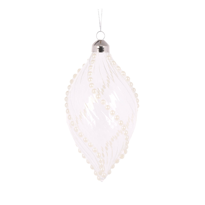 Etched Swirl Drop Bauble