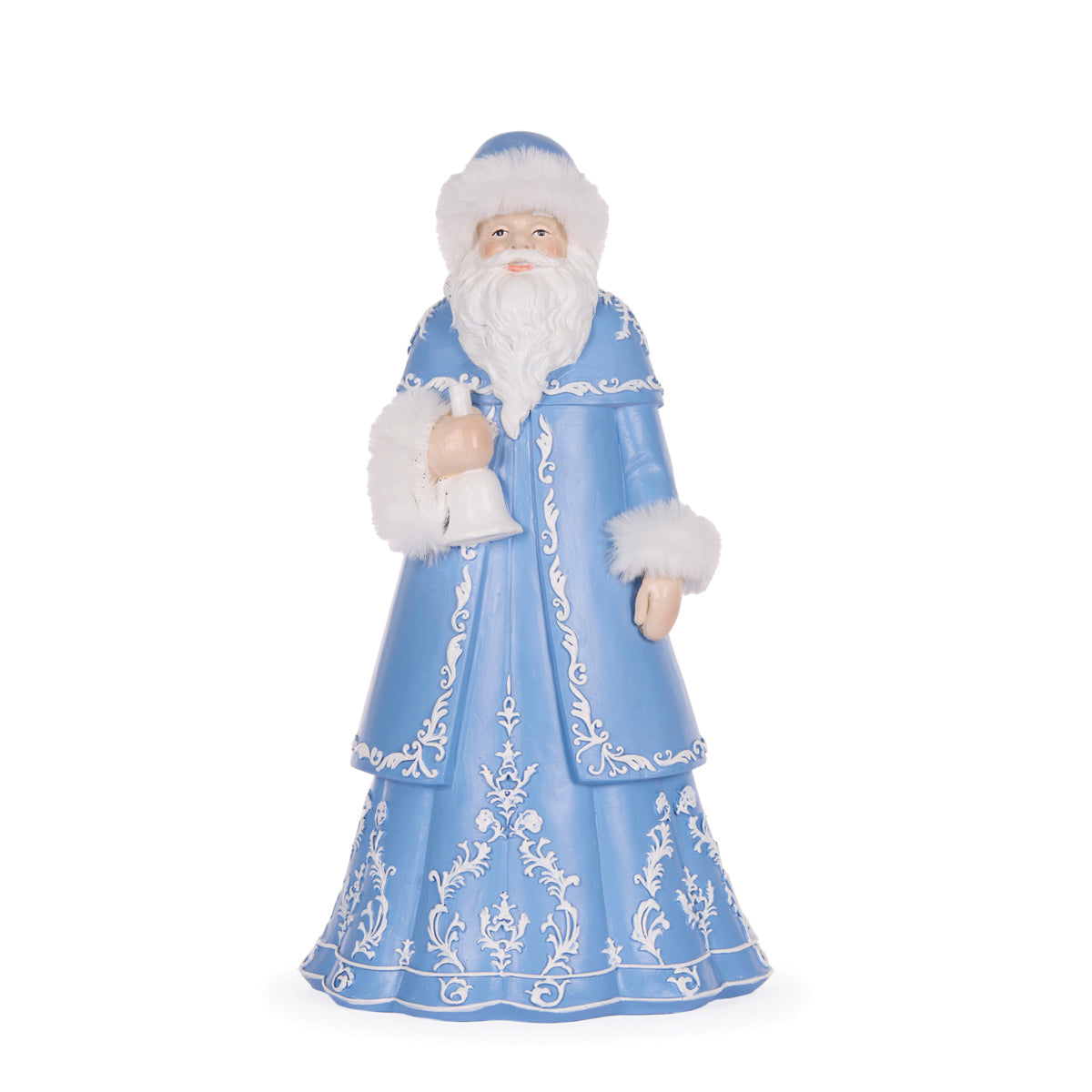 31 CM BLUE AND WHITE SANTA WITH FUR