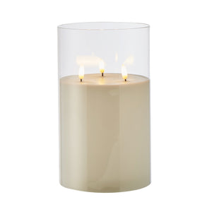 Clear Glass Triflame Candle Large