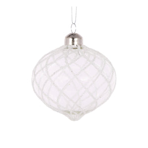 White Quilted Onion Bauble