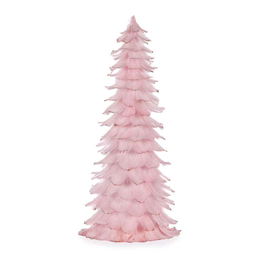 50Cm Pink Feather Tier Table Top Tree
