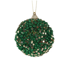 Load image into Gallery viewer, Emerald Green Stars Bauble
