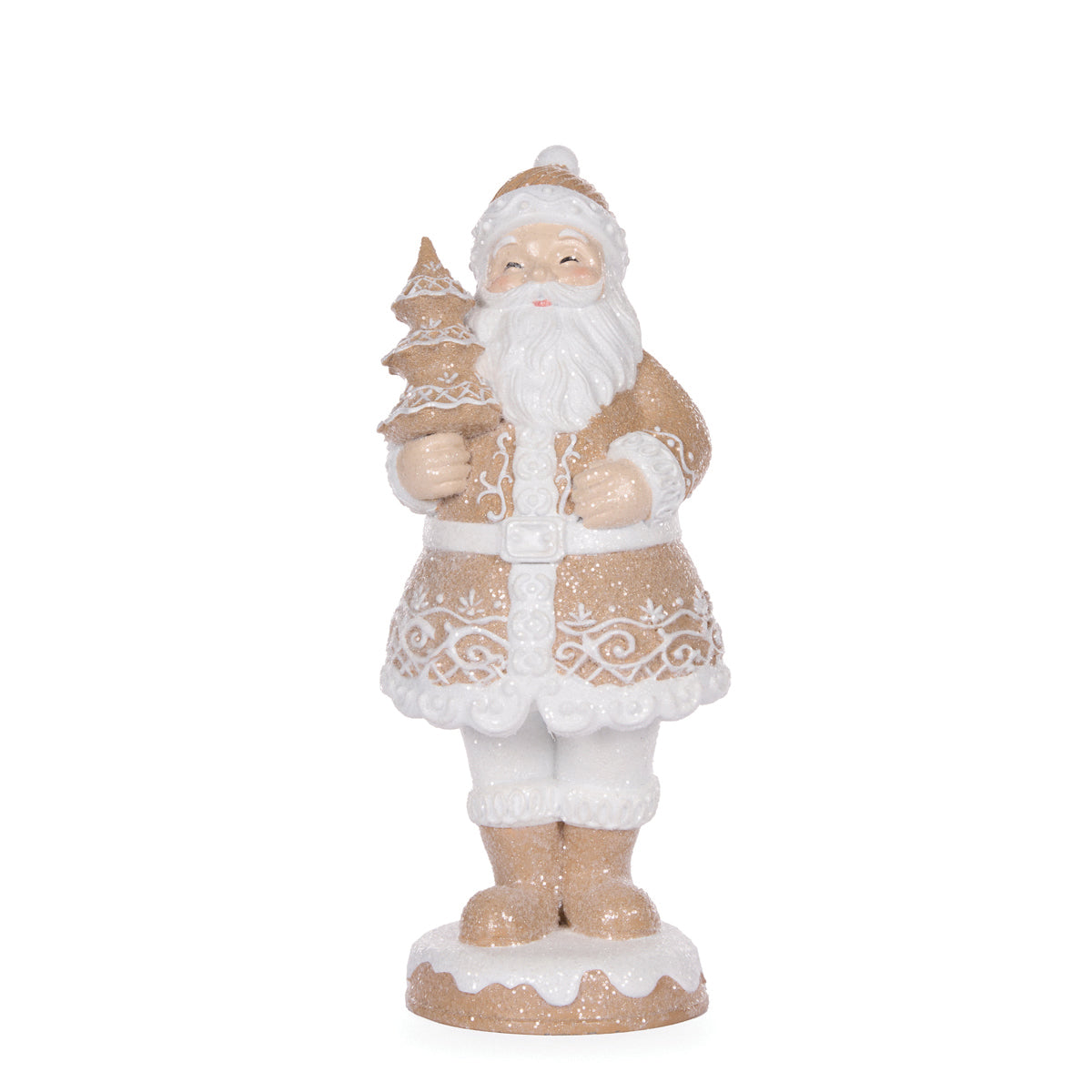 PIPED GINGERBREAD SANTA WITH TREE