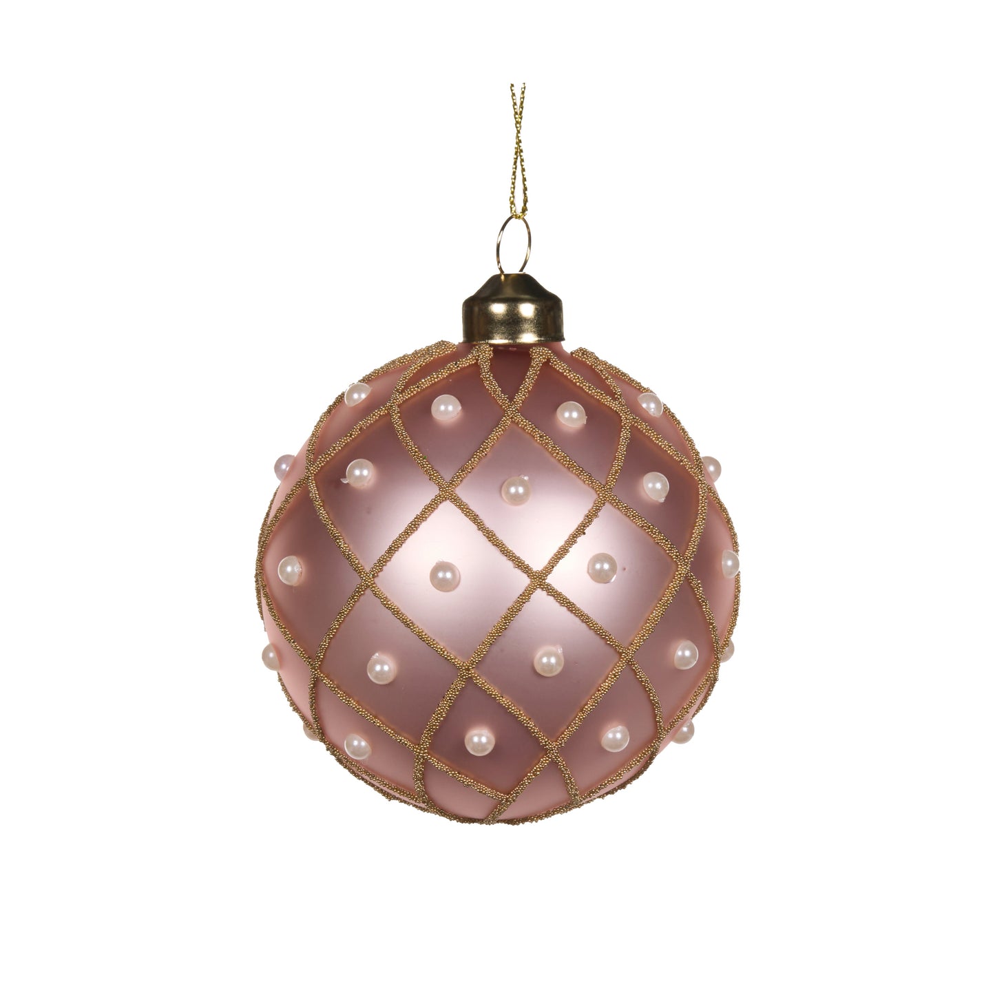Matte Pink Quilted Pearl Bauble