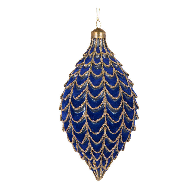 Royal Blue Pleated Drop Bauble