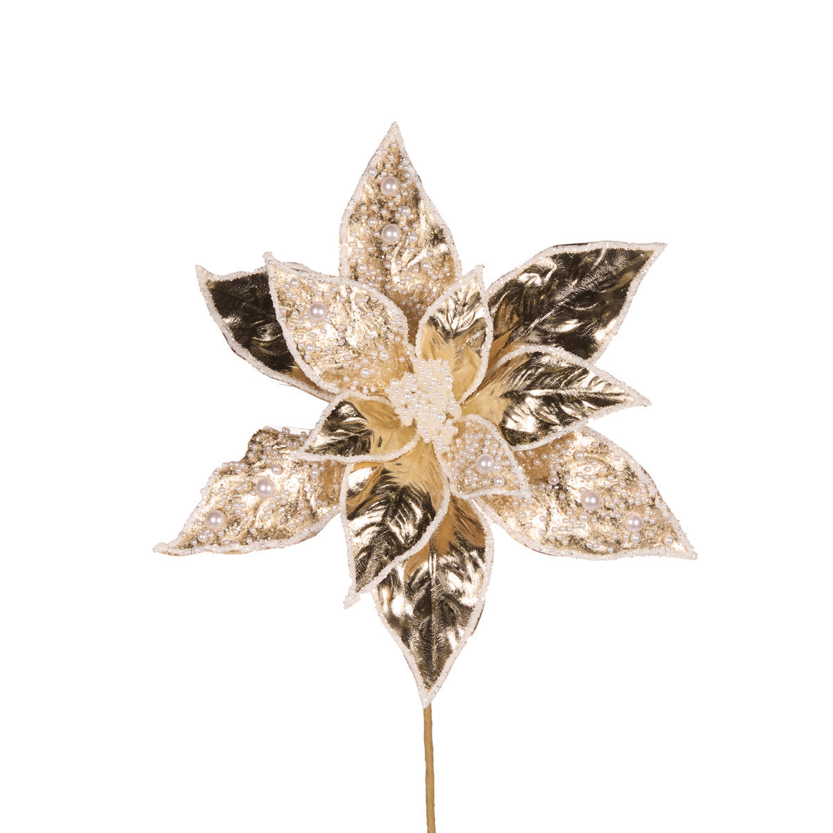 Embellished High Shine Champagne Poinsettia