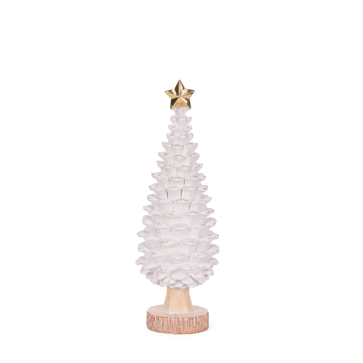 34.5cm Washed Pinecone Tree With Star