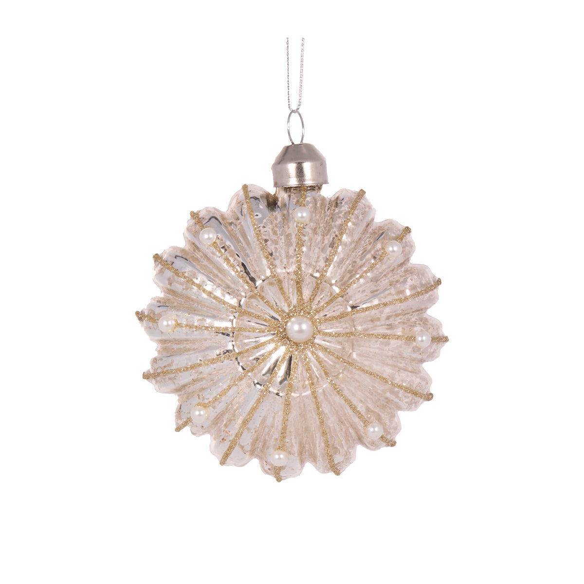 ROUND IVORY MERCURY ORNAMENT