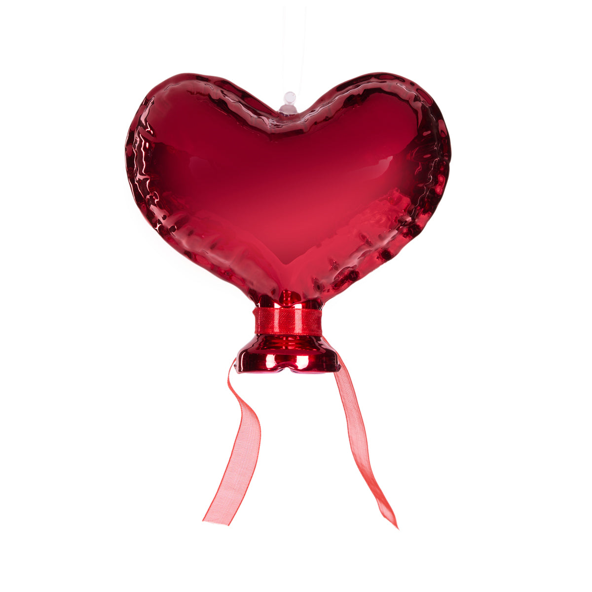 METALLIC RED HEART BALLOON HANGING LARGE