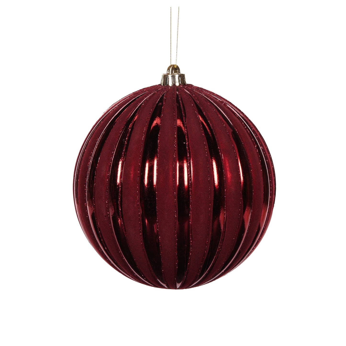 20cm Red Ridges Bauble