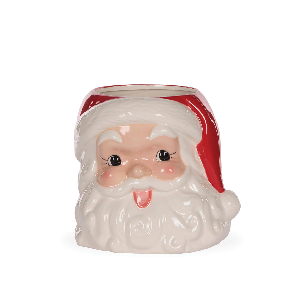 Red Vintage Santa Pot