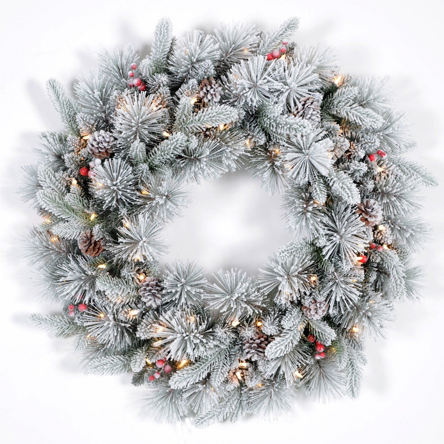 60cm Douglas Fir Snow Wreath - 50 LED
