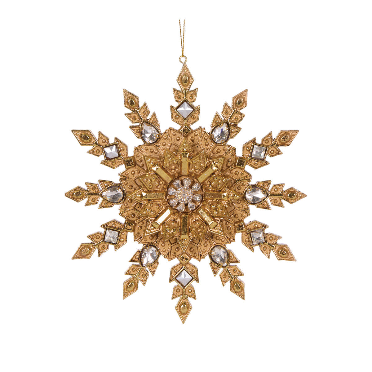 17cm Gold Deco Snowflake Ornament