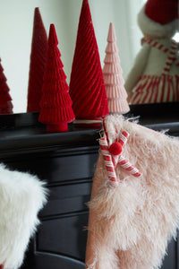 Blush Christmas Stocking With Fur