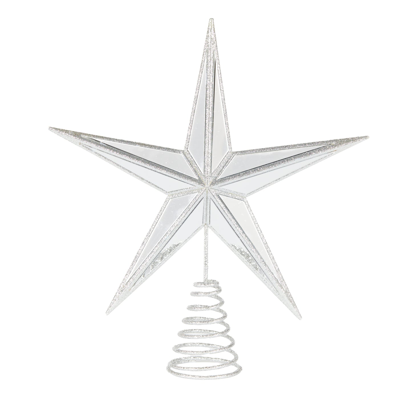 5 - point Mirrored Tree Topper Star Silver