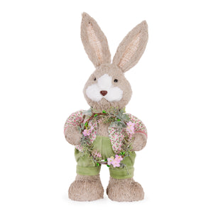 44 Cm Blooming Bunny With Wreath