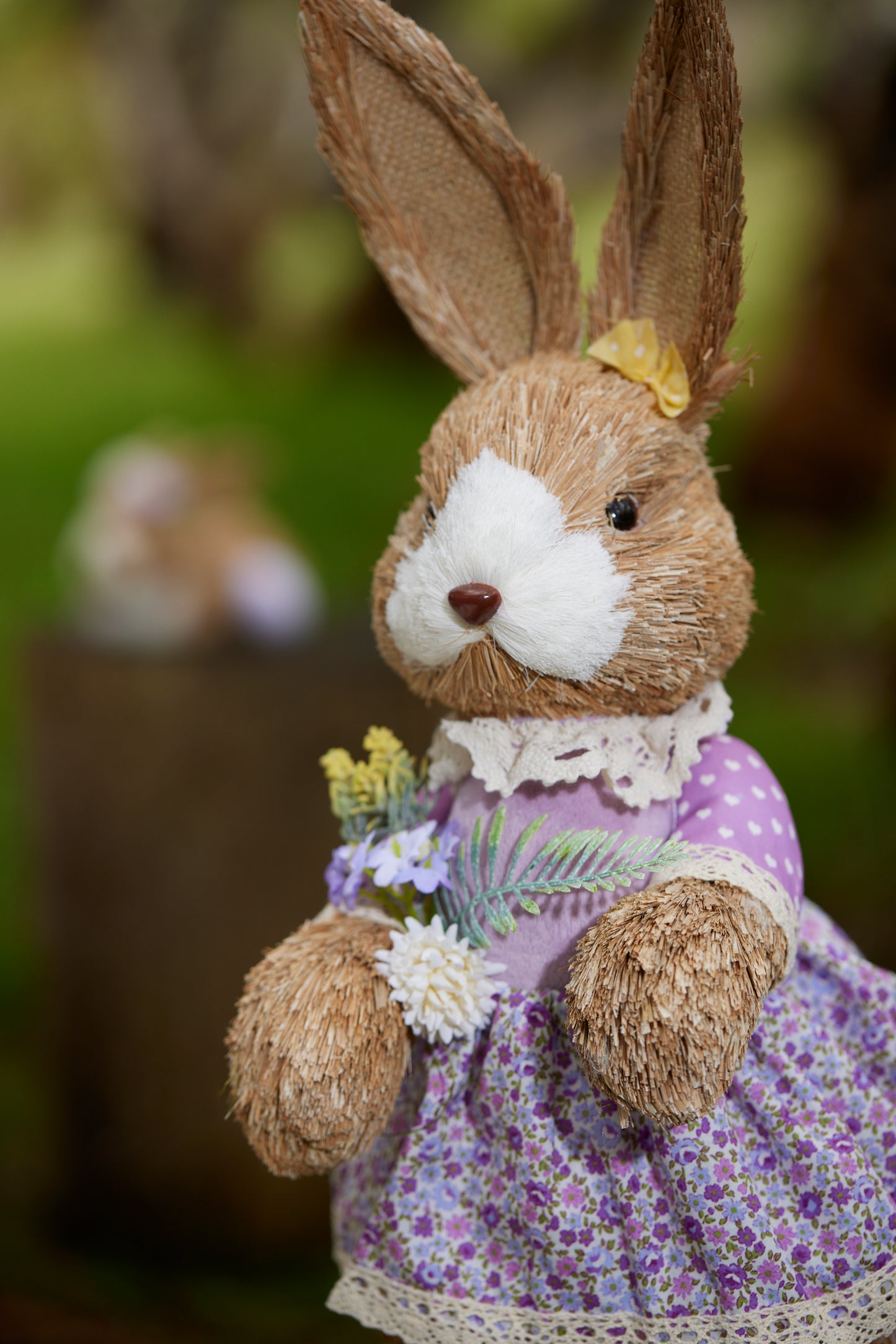 Linda Rabbit Standing With Flowers