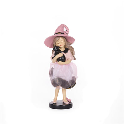 PINK WITCH WITH CAT