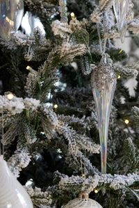 25.5Cm Silver Iced Crystal Hanging