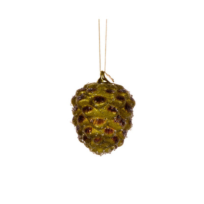 Frosted Forest Green Pinecone Bauble
