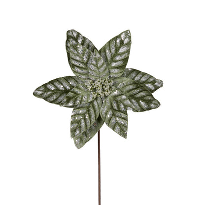 Mint Embossed Poinsettia