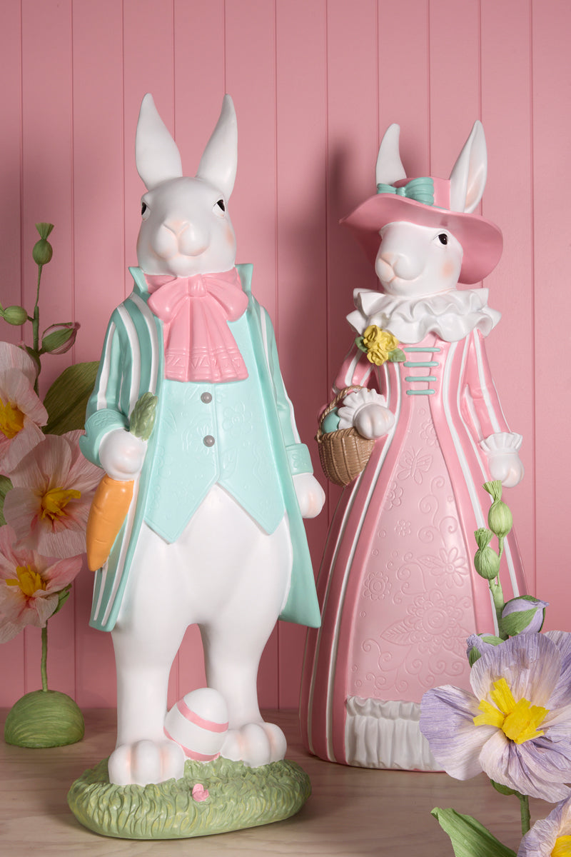 112 CM EXQUISITE MRS PASTEL RABBIT WITH BASKET