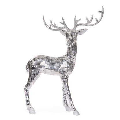 73 CM STANDING SILVER DISCO REINDEER