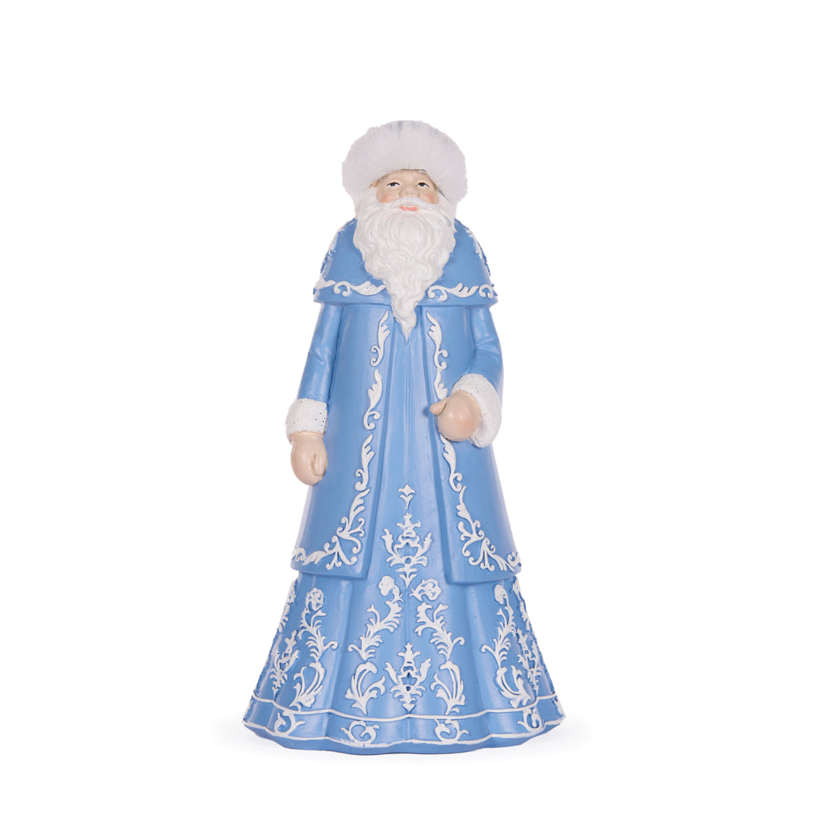 25 CM BLUE AND WHITE SANTA WITH FUR