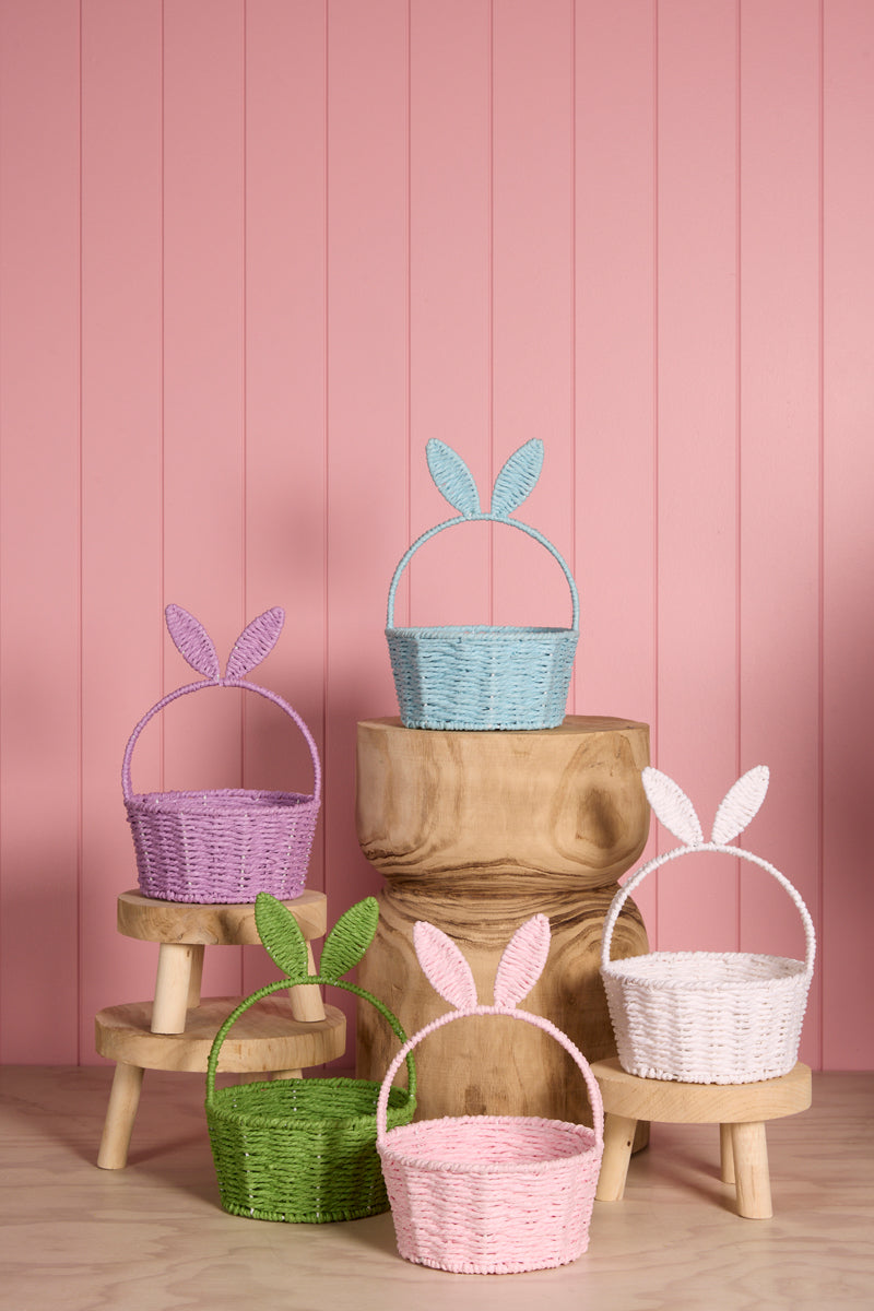 PINK BUNNY EARS BASKET