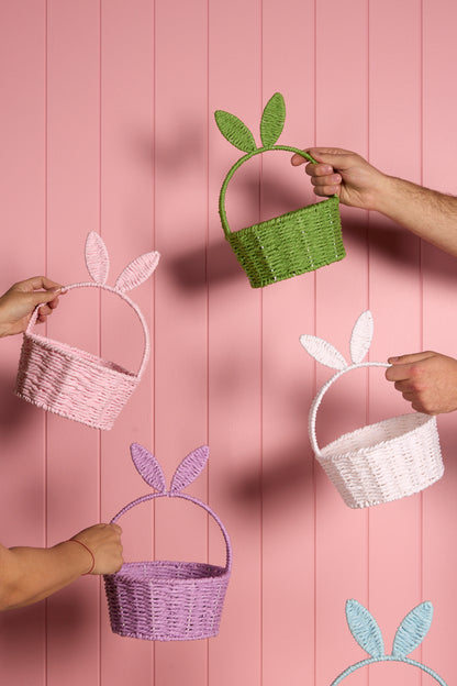 WHITE BUNNY EARS BASKET