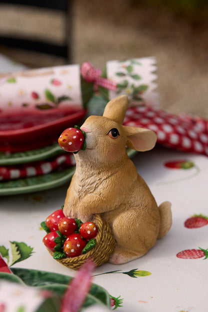 SITTING RABBIT WITH STRAWBERRY BASKET