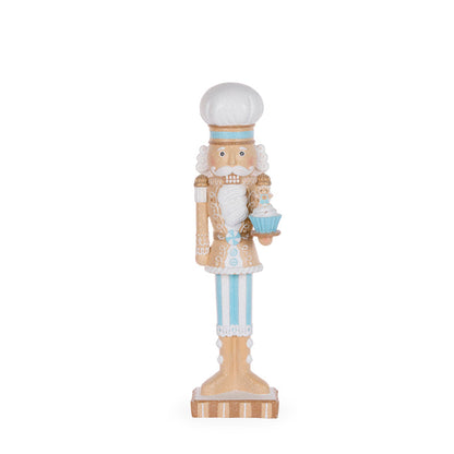 46.5cm Blue Gingerbread Nutcracker With Cupcake