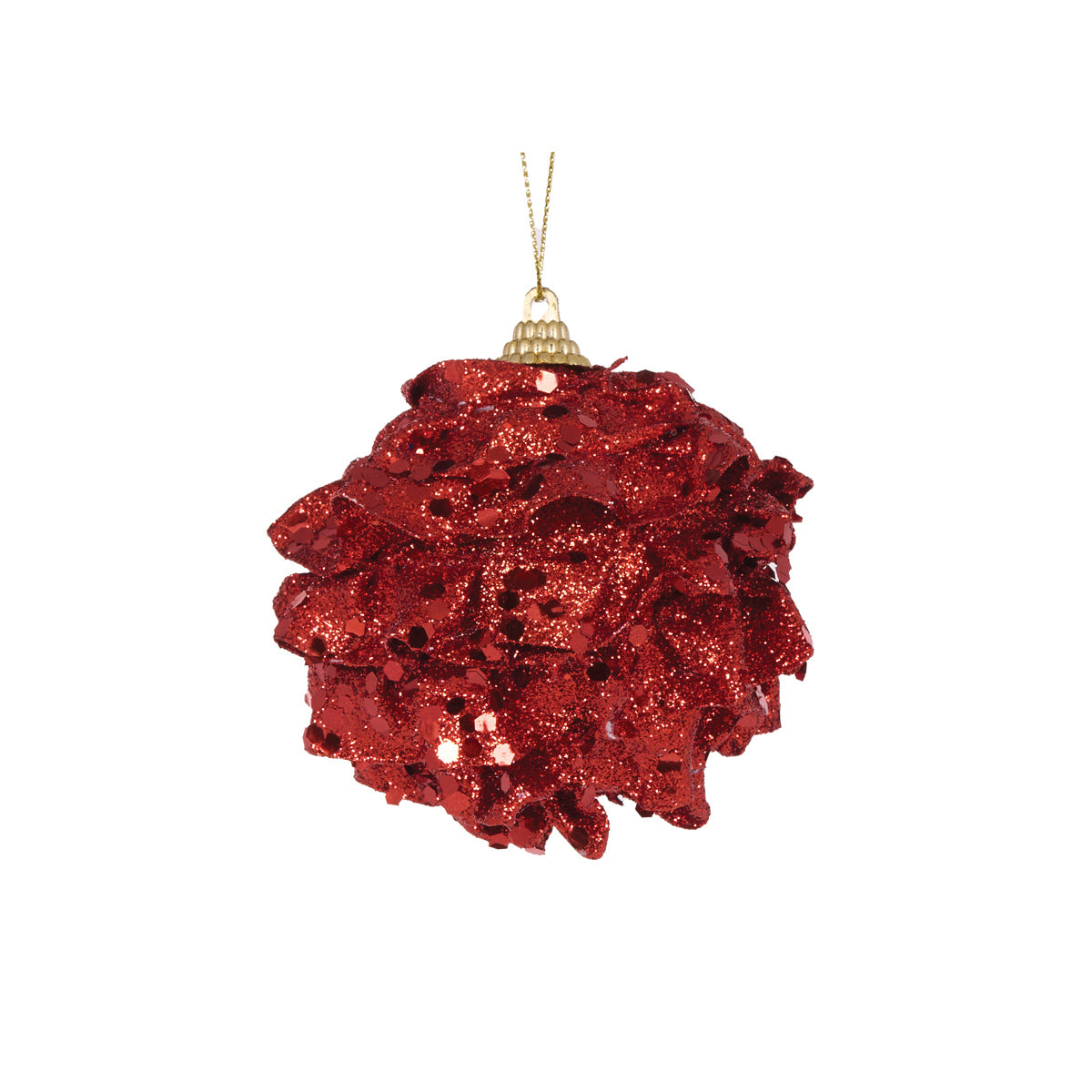 MINI RED RUFFLES BAUBLE