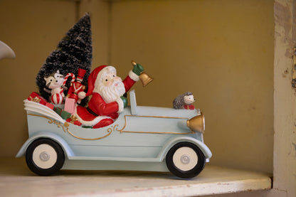 Frosty Santa Driving Car