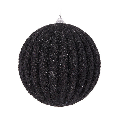 XL Black Textured Rib Bauble