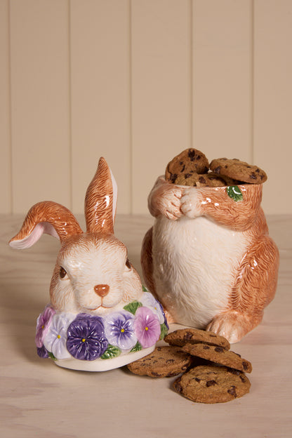 PANSY BUNNY COOKIE JAR