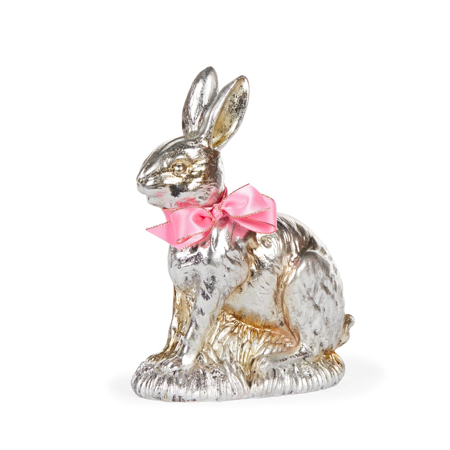 Metallic Silver Sitting Bunny