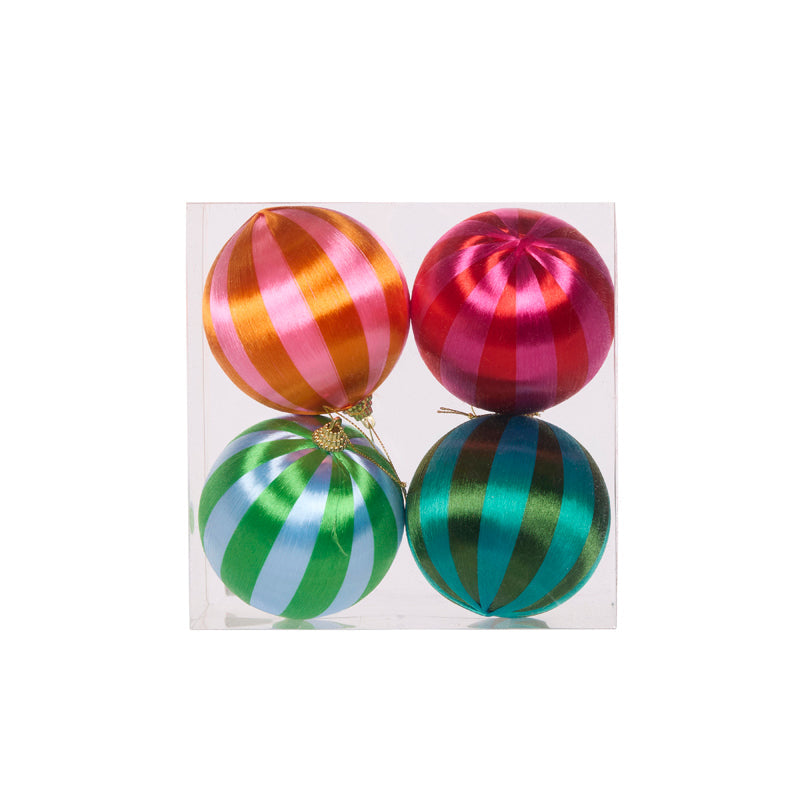 4pk Festive Joy Silk Baubles